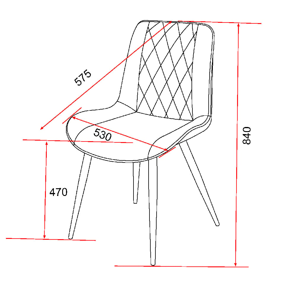 Arta Diamond Stitch Light Grey Fabric Dining Chairs In Pair