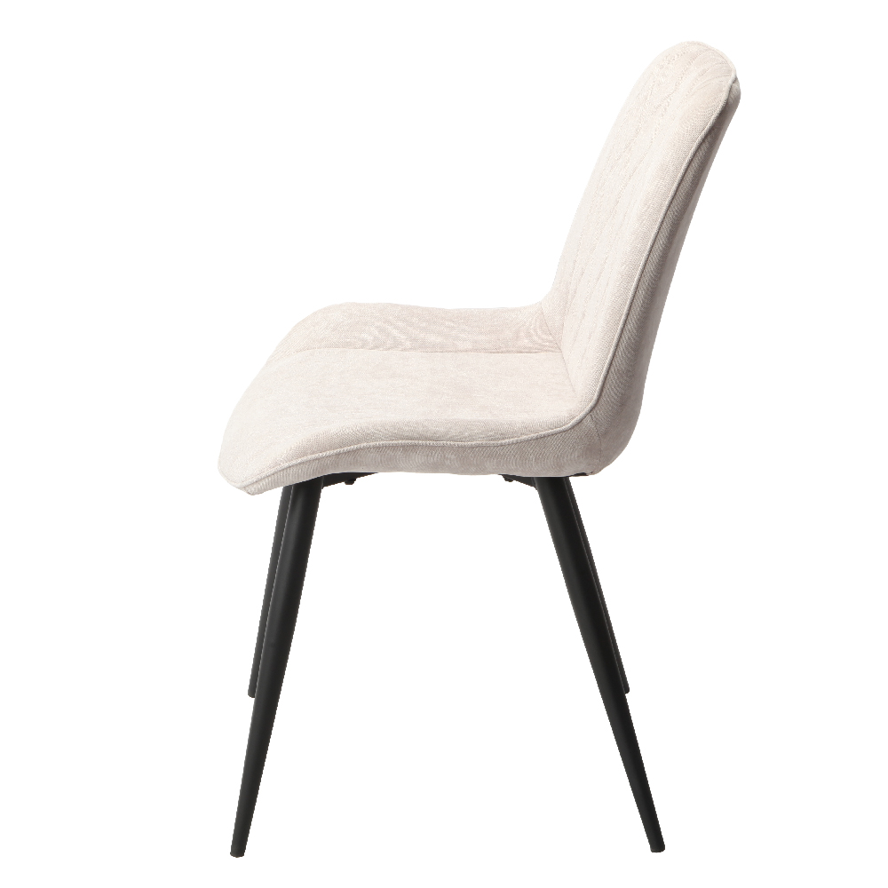 Arta Diamond Stitch Natural Fabric Dining Chairs In Pair
