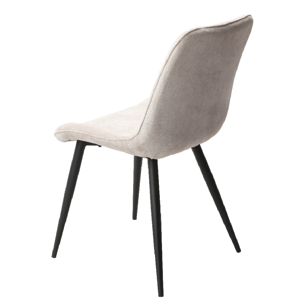 Arta Diamond Stitch Natural Fabric Dining Chairs In Pair