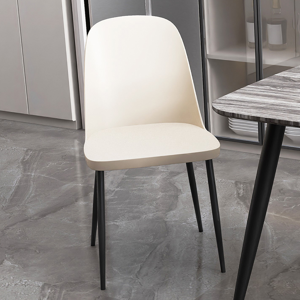 Arta Duo Calico Plastic Dining Chairs In Pair