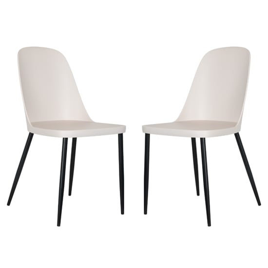 Arta Duo Calico Plastic Seat Dining Chairs In Pair