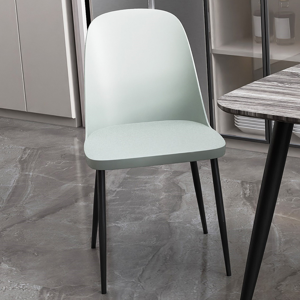 Arta Duo Light Grey Plastic Dining Chairs In Pair