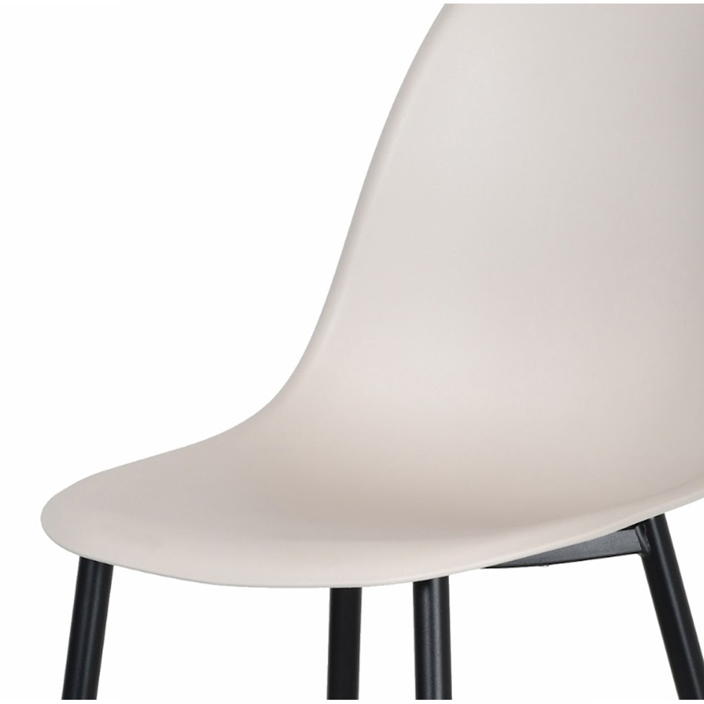 Arta Gloss White Rectangular Sintered Stone Dining Table with 4 Calico Plastic Chairs