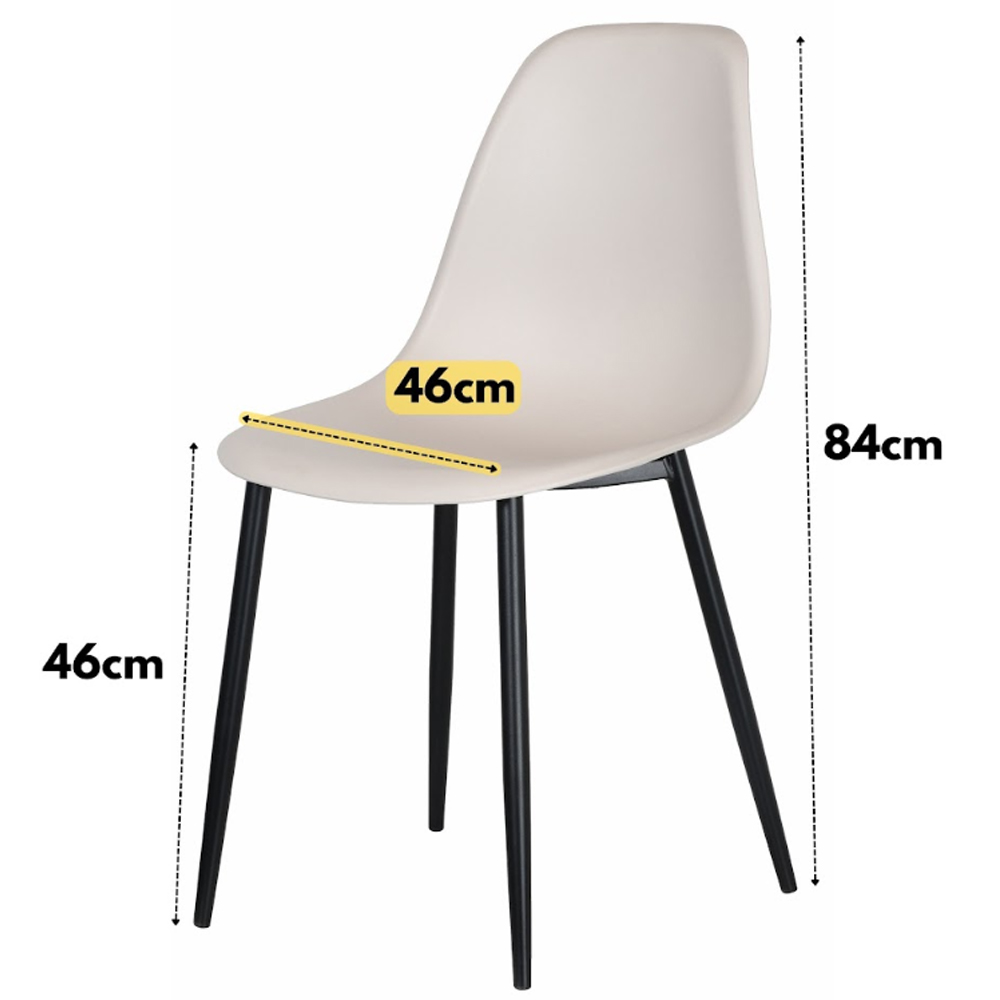 Arta Gloss White Rectangular Sintered Stone Dining Table with 4 Calico Plastic Chairs