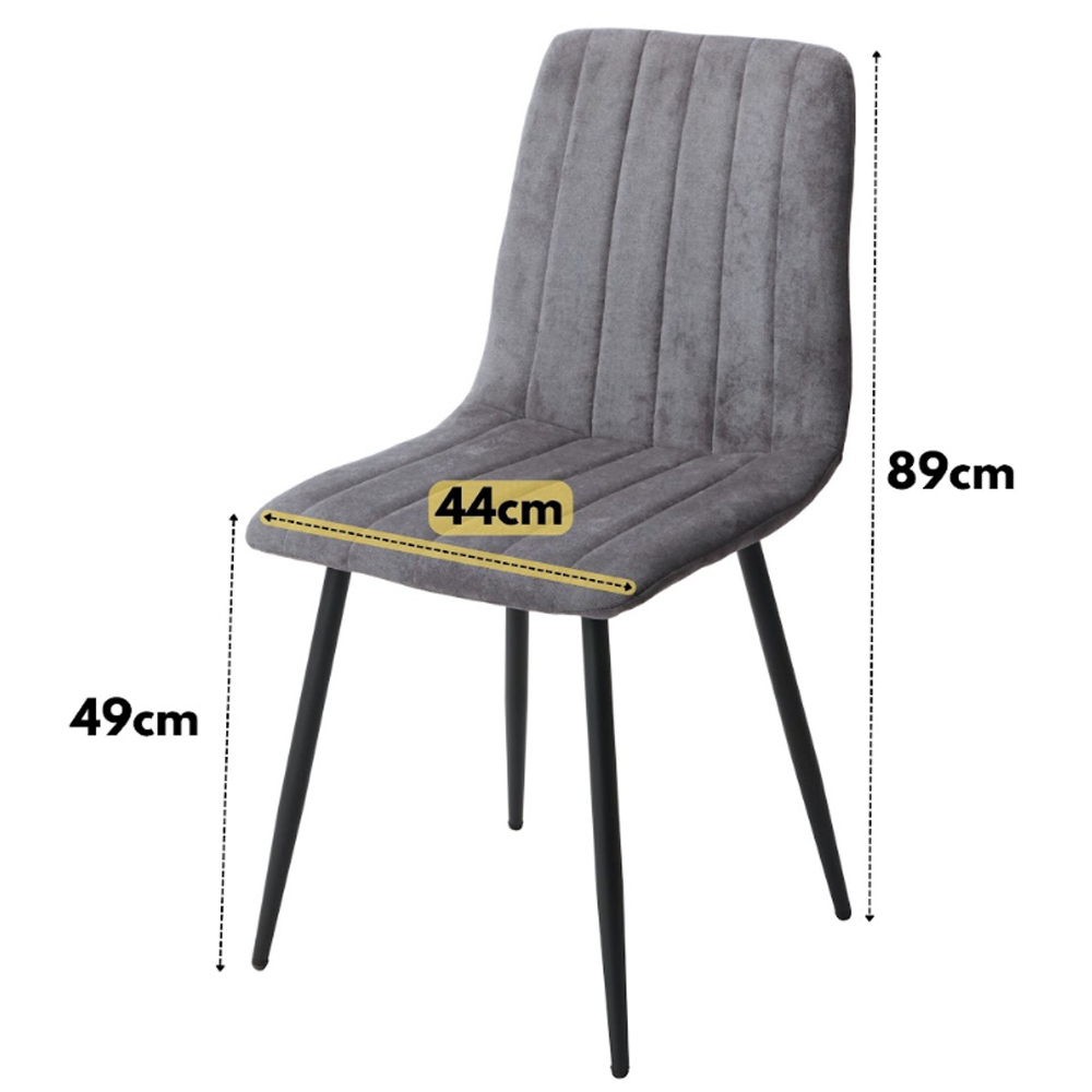 Arta Gloss White Rectangular Sintered Stone Dining Table with 4 Grey Straight Stitch Fabric Chairs