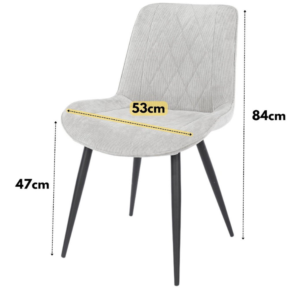 Arta Gloss White Rectangular Sintered Stone Dining Table with 4 Light Grey Diamond Stitch Fabric Chairs