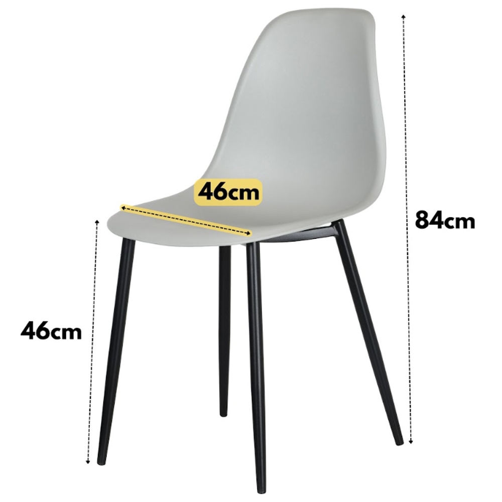 Arta Gloss White Rectangular Sintered Stone Dining Table with 4 Light Grey Plastic Chairs
