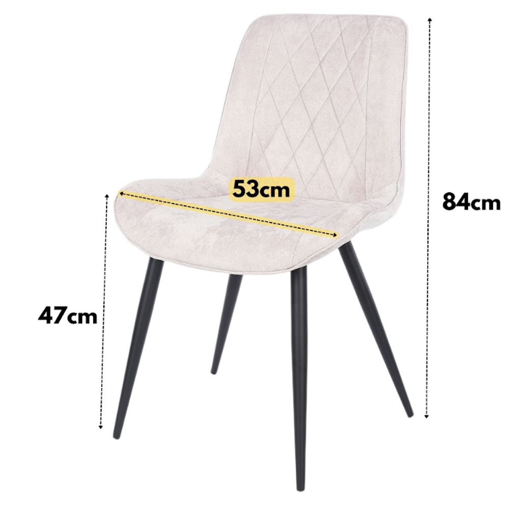 Arta Gloss White Rectangular Sintered Stone Dining Table with 4 Natural Diamond Stitch Fabric Chairs