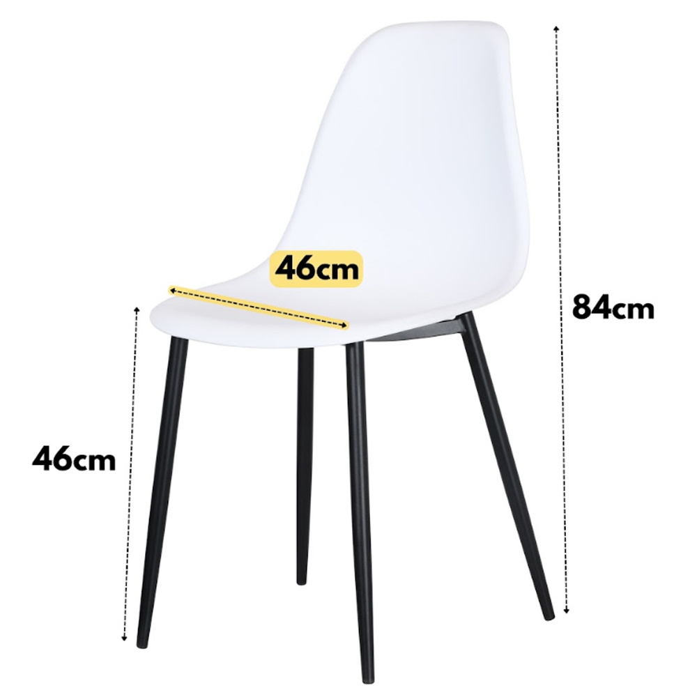 Arta Gloss White Rectangular Sintered Stone Dining Table with 4 White Plastic Chairs