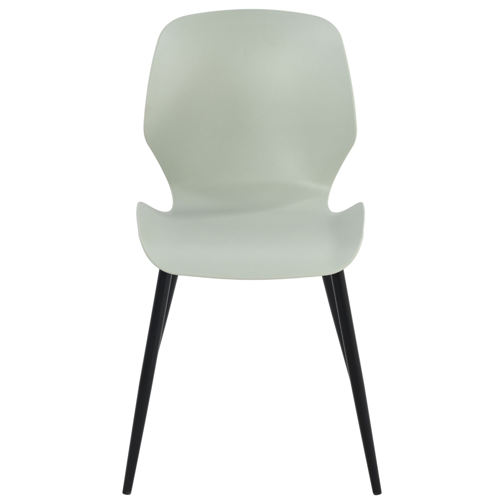 Arta Curved Plastic Dining Chairs In Pair - Green