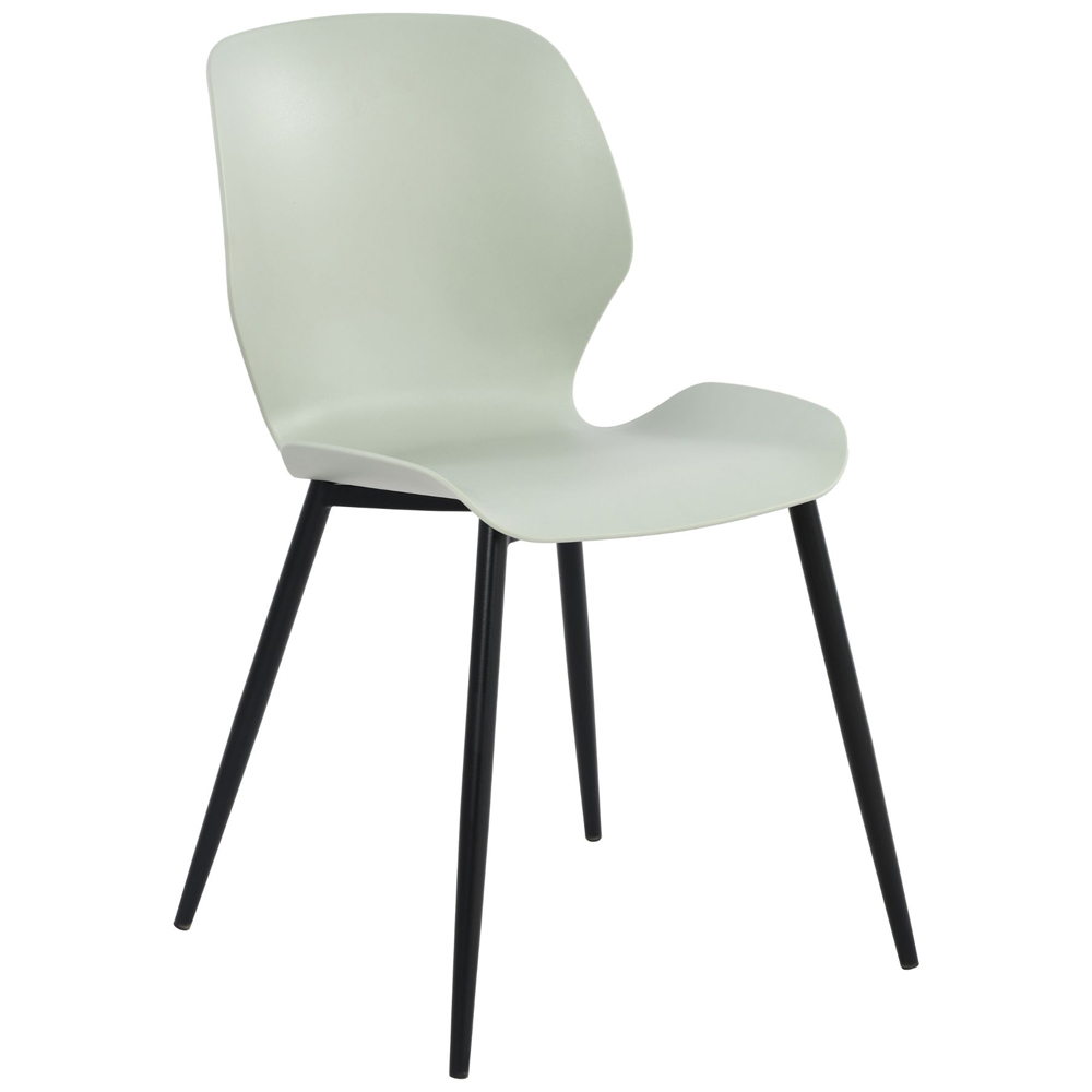 Arta Curved Plastic Dining Chairs In Pair - Green