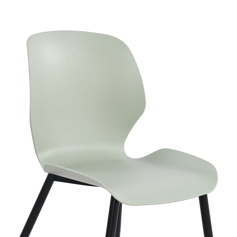 Arta Curved Plastic Dining Chairs In Pair - Green