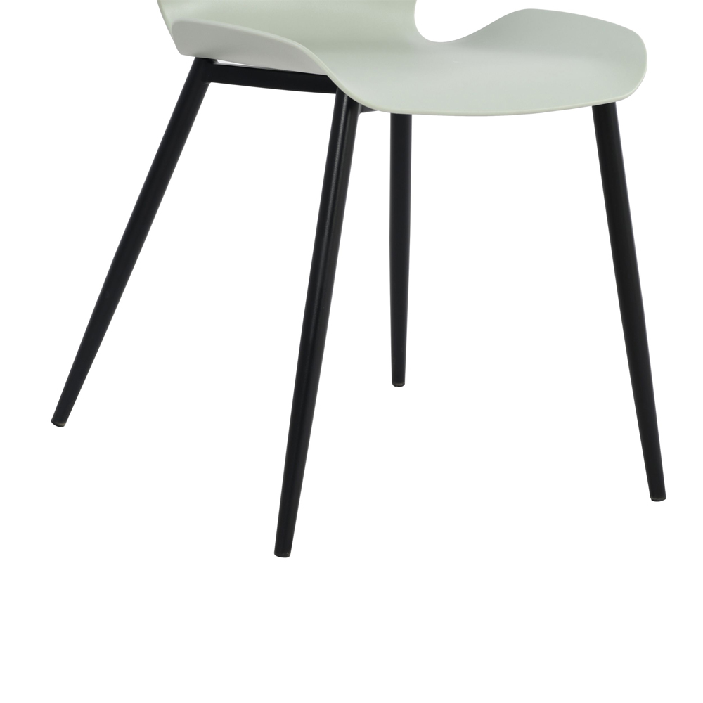Arta Curved Plastic Dining Chairs In Pair - Green