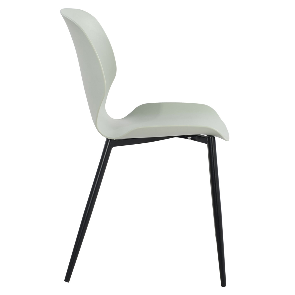 Arta Curved Plastic Dining Chairs In Pair - Green