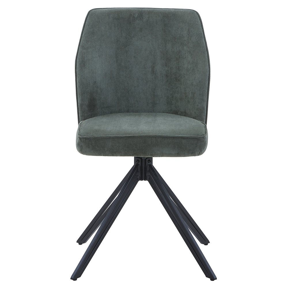 Arta Fabric Dining Chairs In Pair - Green