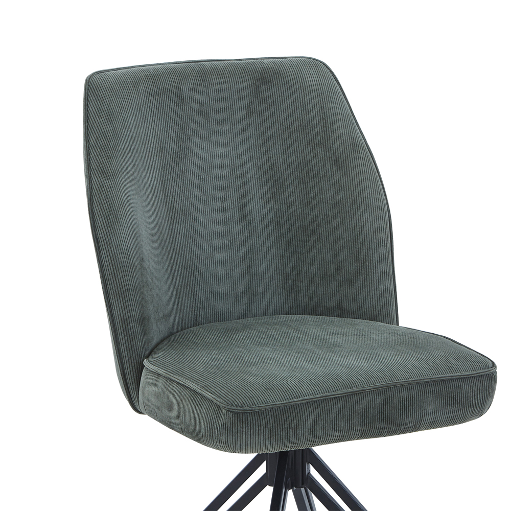 Arta Fabric Dining Chairs In Pair - Green