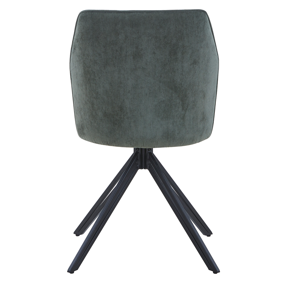 Arta Fabric Dining Chairs In Pair - Green