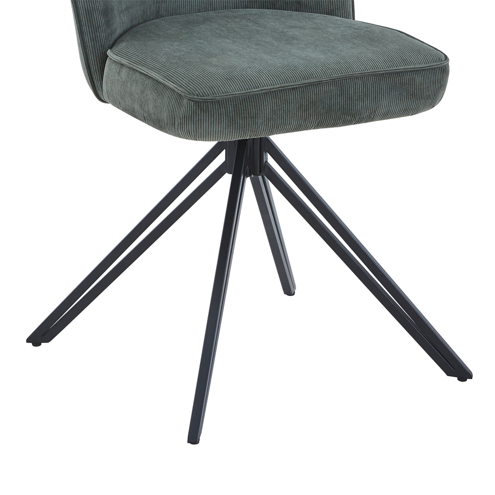 Arta Fabric Dining Chairs In Pair - Green
