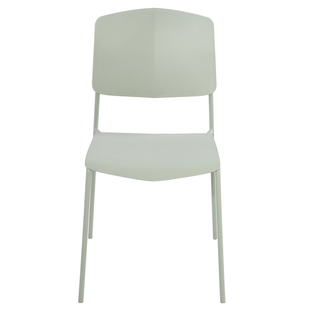 Arta Green Sraight Plastic Dining Chairs - Pair