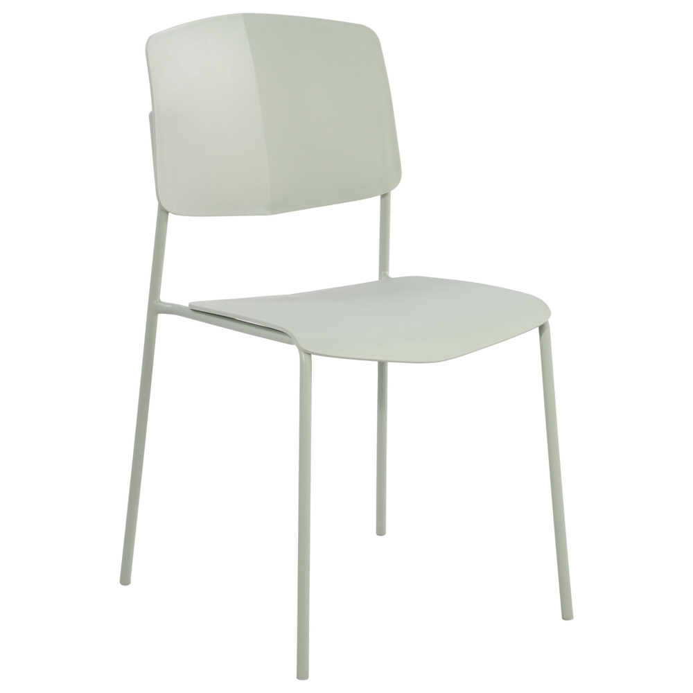 Arta Green Sraight Plastic Dining Chairs - Pair