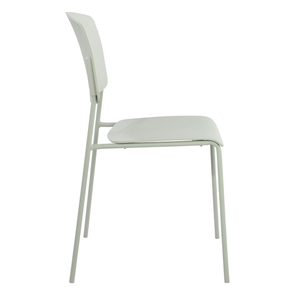 Arta Green Sraight Plastic Dining Chairs - Pair