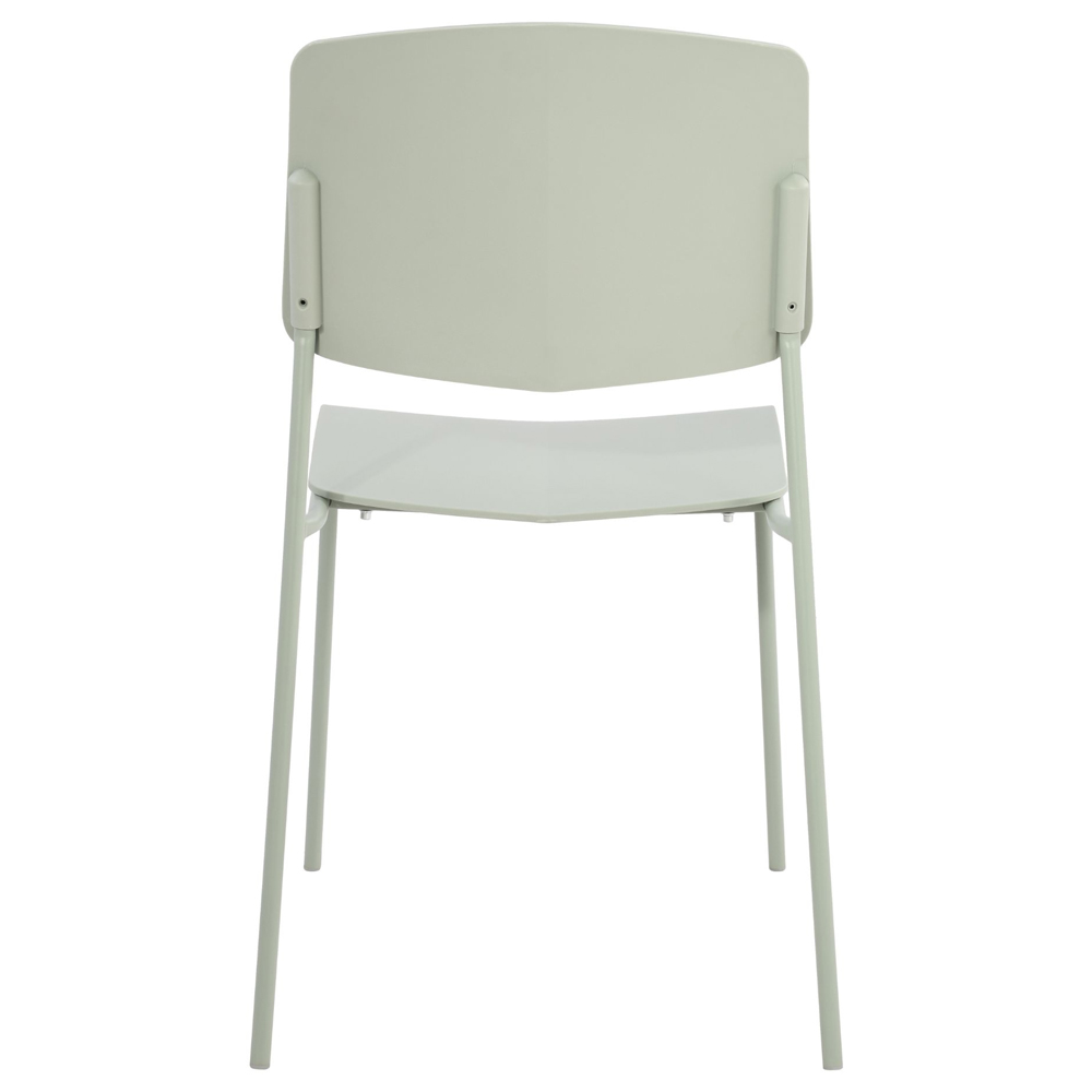 Arta Green Sraight Plastic Dining Chairs - Pair