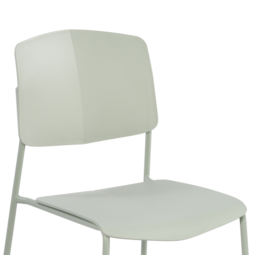 Arta Green Sraight Plastic Dining Chairs - Pair