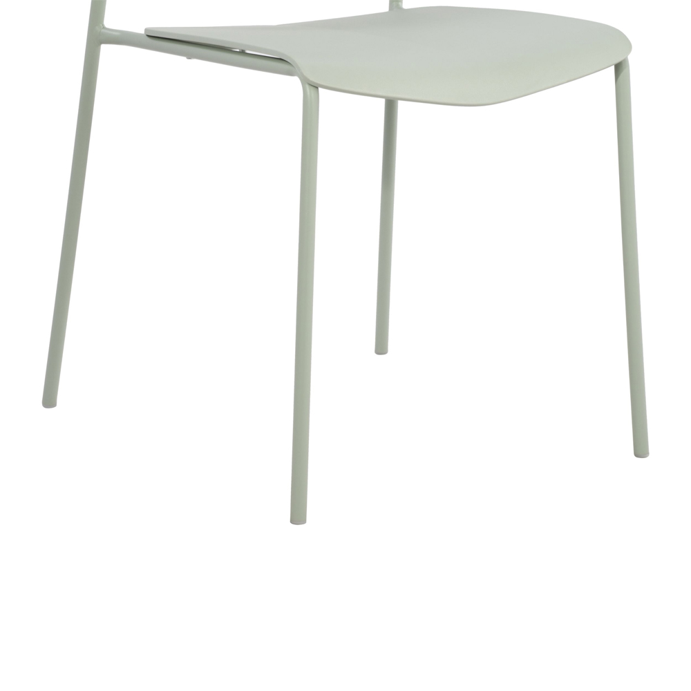 Arta Green Sraight Plastic Dining Chairs - Pair