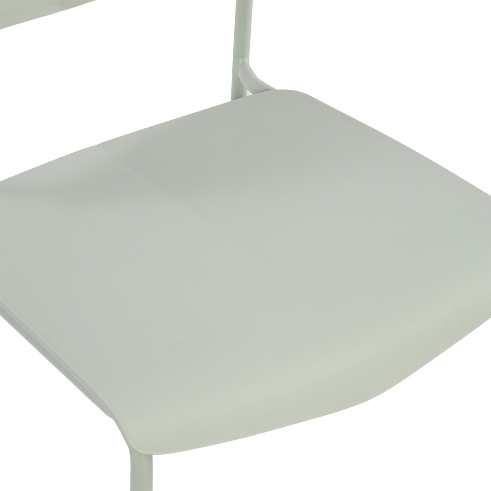 Arta Green Sraight Plastic Dining Chairs - Pair