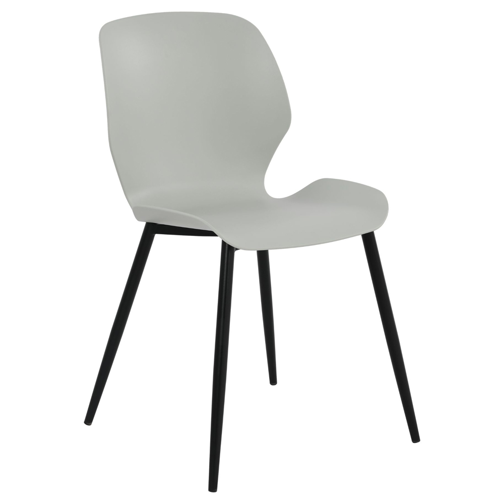 Arta Curved Plastic Dining Chairs In Pair - Grey