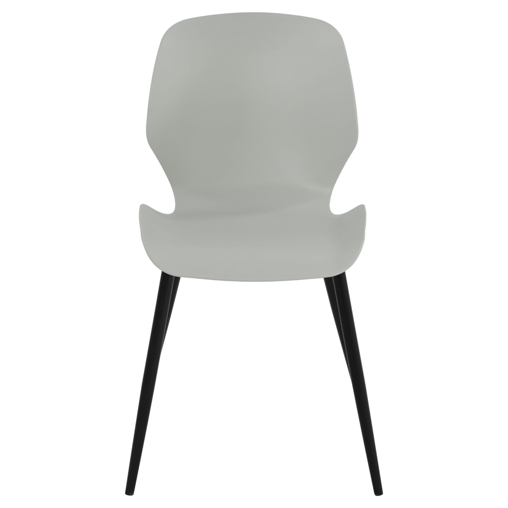 Arta Curved Plastic Dining Chairs In Pair - Grey