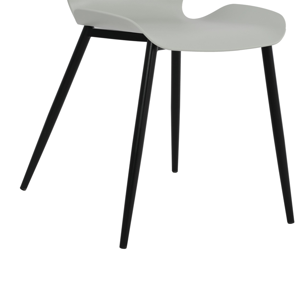 Arta Curved Plastic Dining Chairs In Pair - Grey