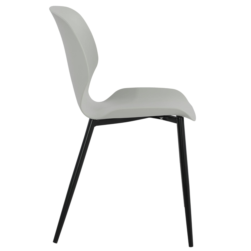 Arta Curved Plastic Dining Chairs In Pair - Grey