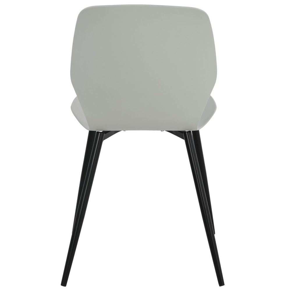 Arta Curved Plastic Dining Chairs In Pair - Grey