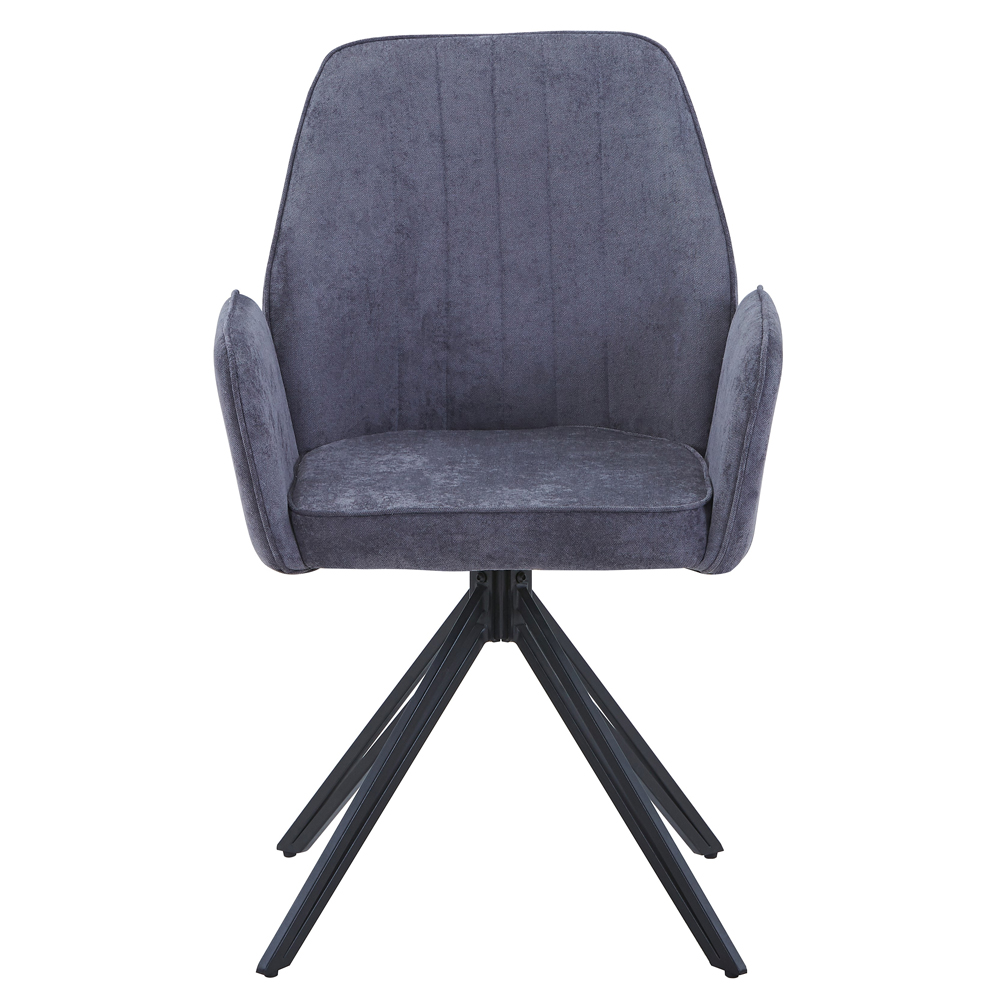 Arta Fabric Dining Chairs In Pair - Grey