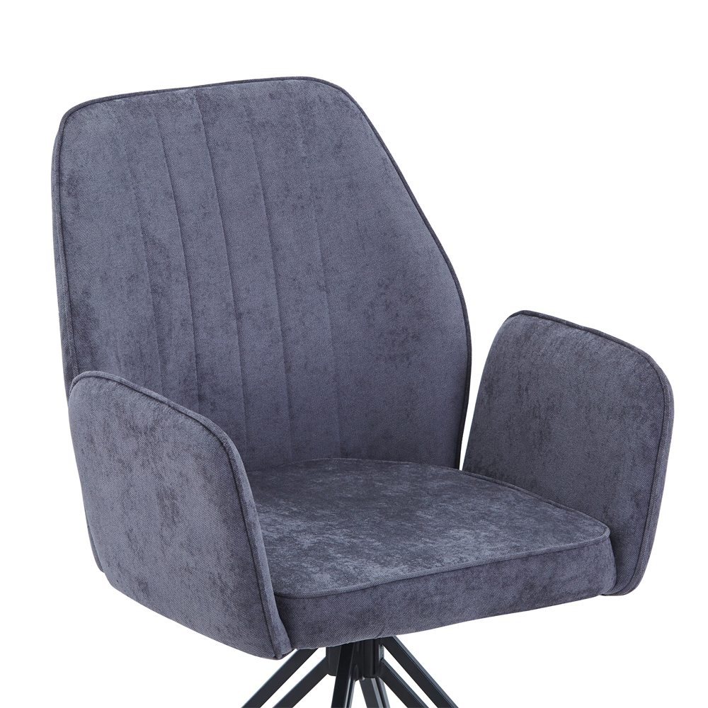 Arta Fabric Dining Chairs In Pair - Grey