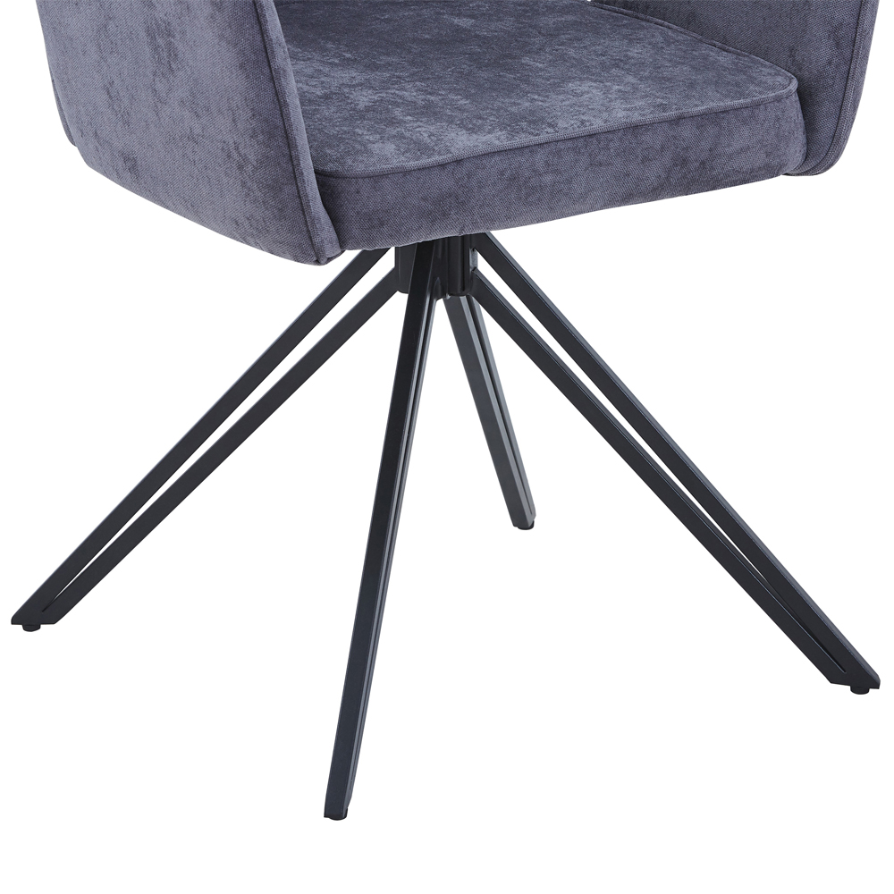 Arta Fabric Dining Chairs In Pair - Grey