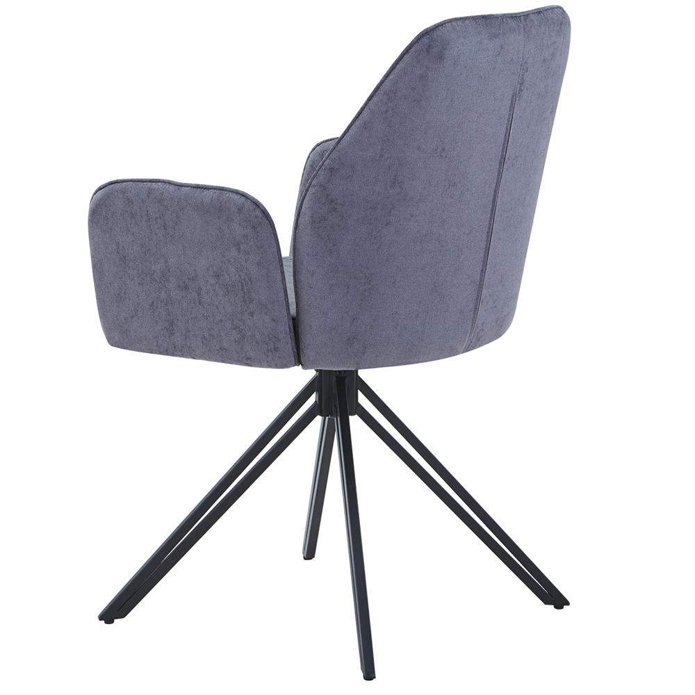 Arta Fabric Dining Chairs In Pair - Grey