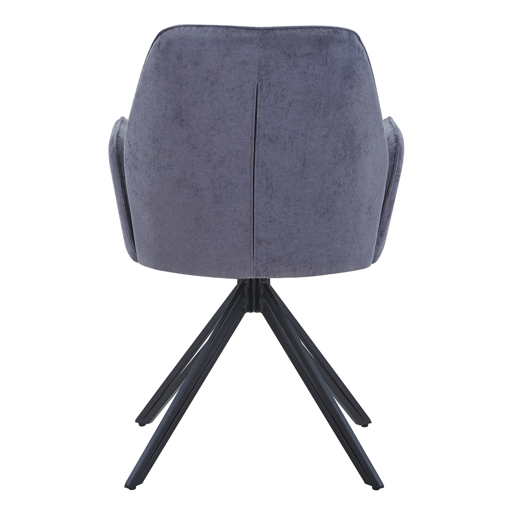 Arta Fabric Dining Chairs In Pair - Grey