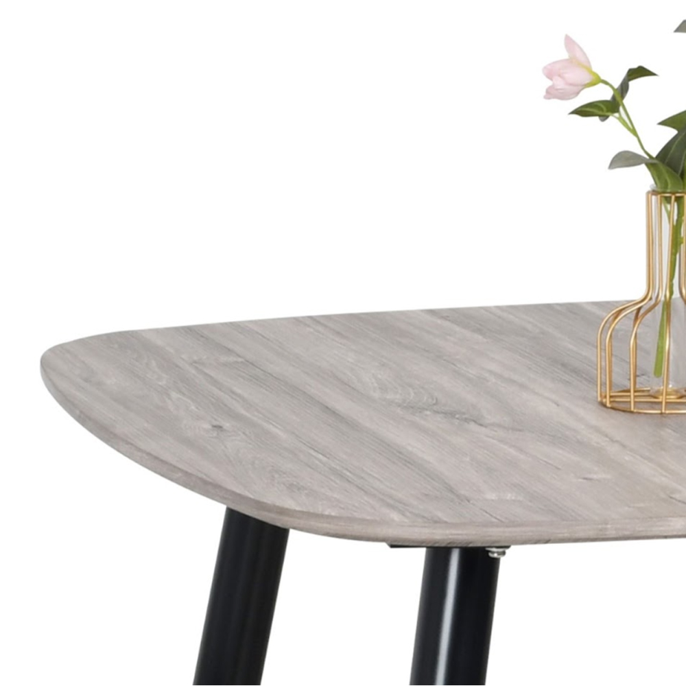 Arta Grey Oak Square Wooden Dining Table with 2 Swivel Light Grey Fabric Chairs