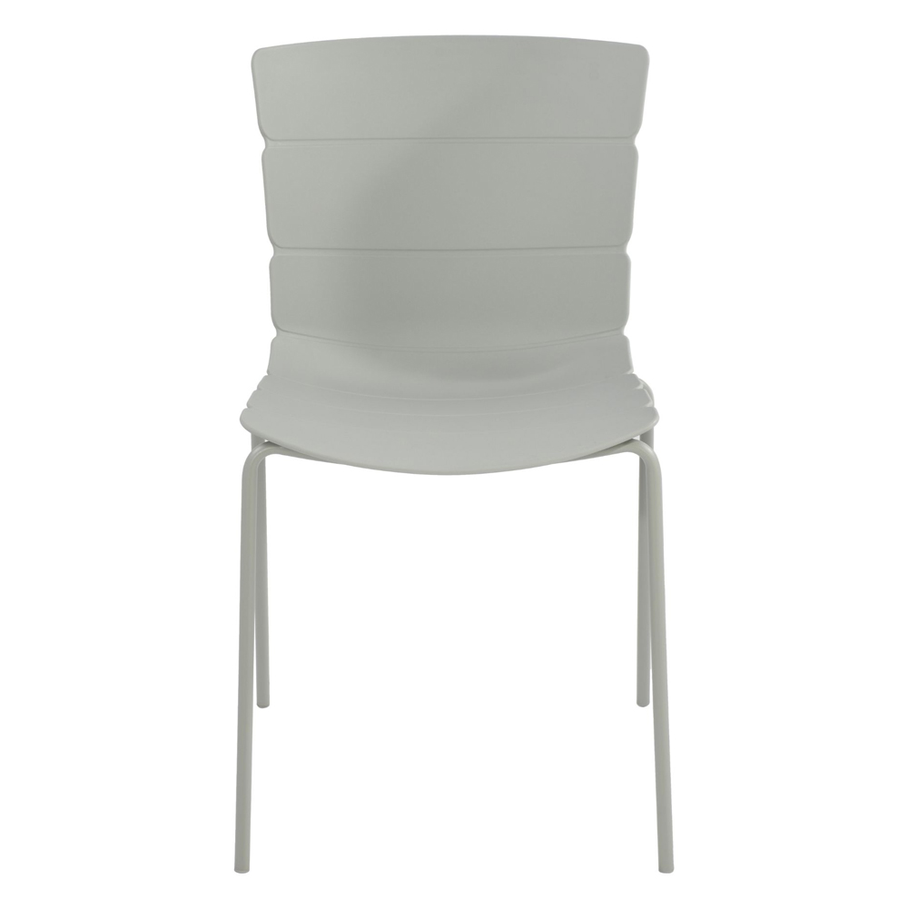 Arta Plastic Dining Chairs In Pair - Grey