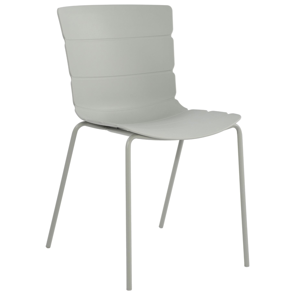 Arta Plastic Dining Chairs In Pair - Grey