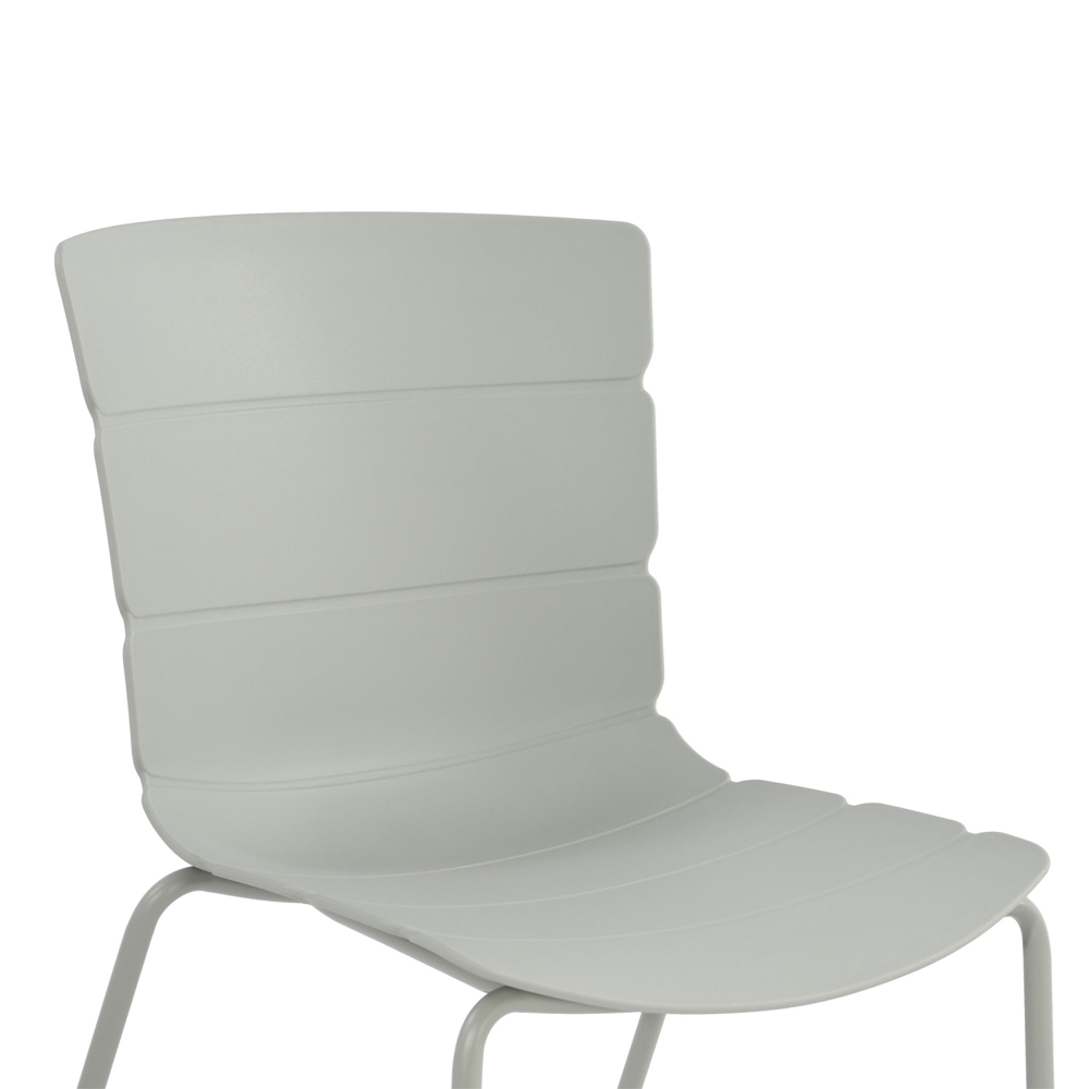Arta Plastic Dining Chairs In Pair - Grey