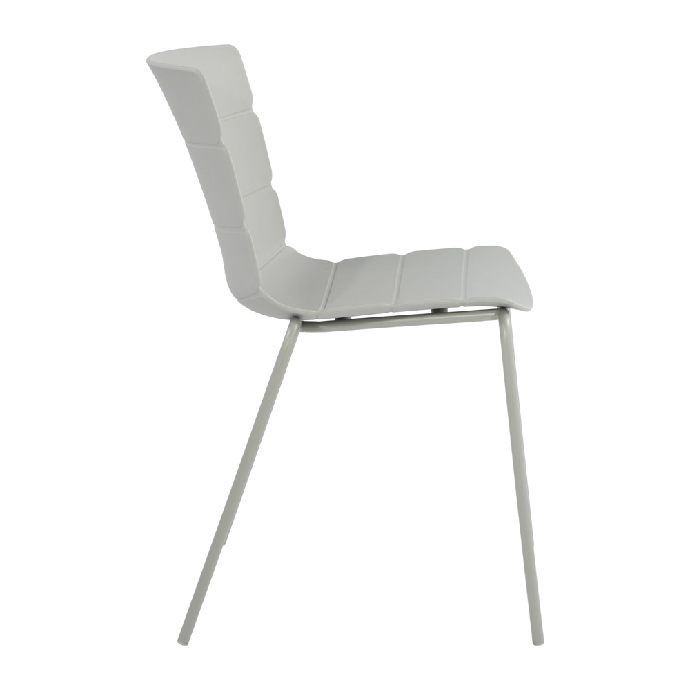 Arta Plastic Dining Chairs In Pair - Grey