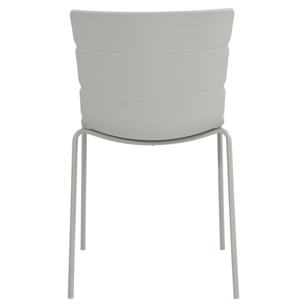 Arta Plastic Dining Chairs In Pair - Grey
