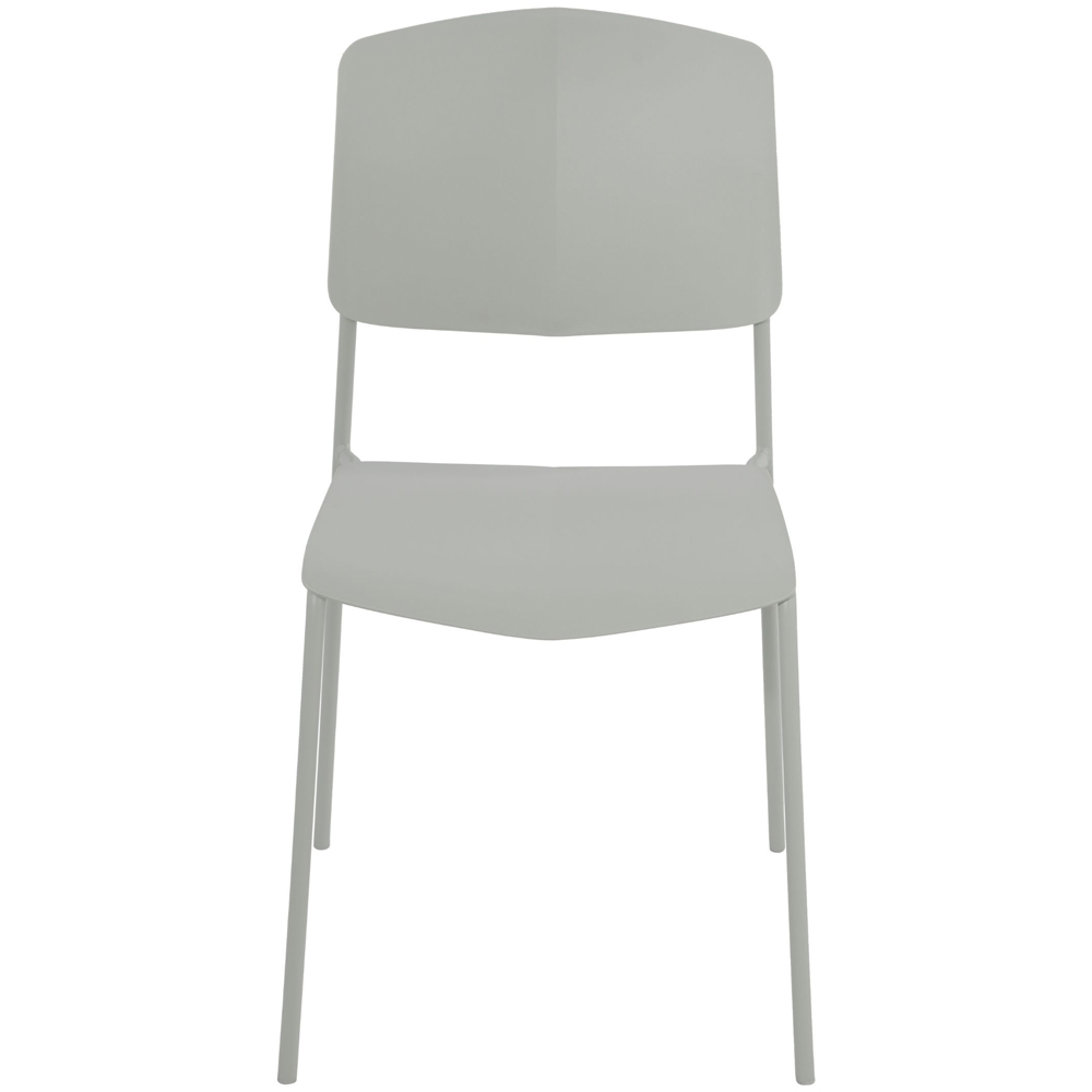 Arta Grey Straight Plastic Dining Chairs - Pair