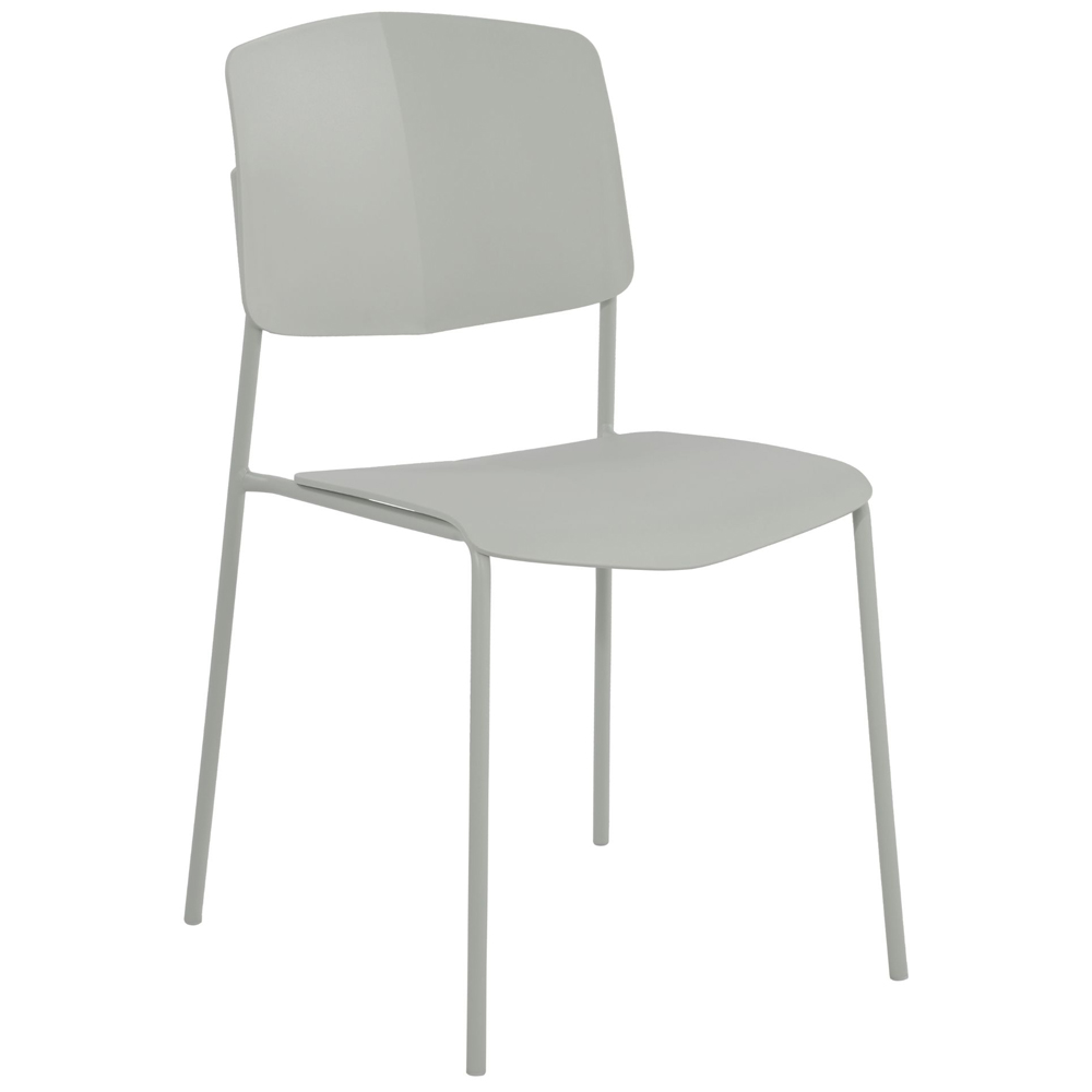 Arta Grey Straight Plastic Dining Chairs - Pair