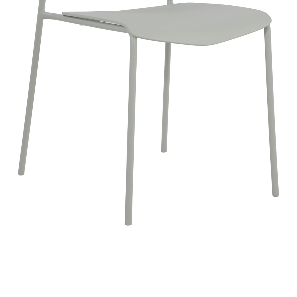 Arta Grey Straight Plastic Dining Chairs - Pair