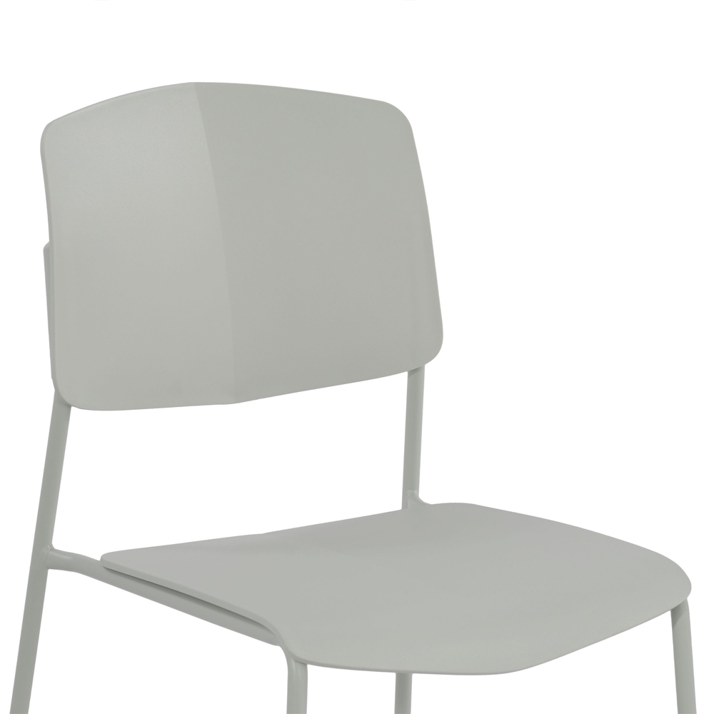 Arta Grey Straight Plastic Dining Chairs - Pair