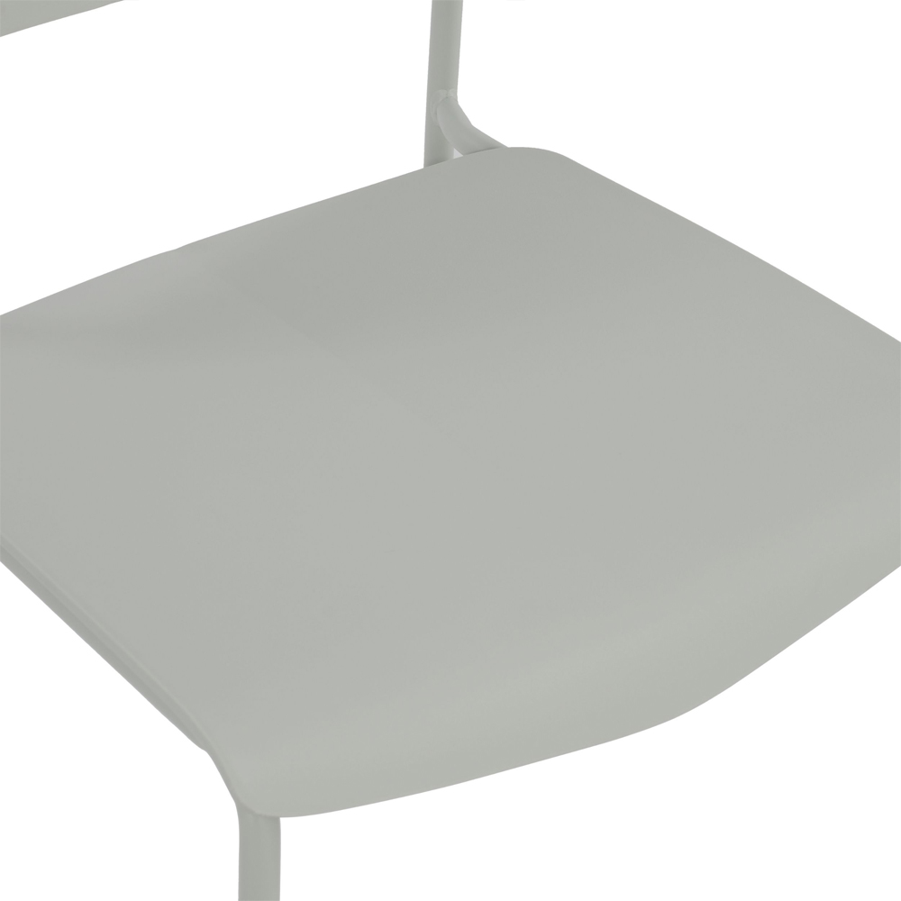 Arta Grey Straight Plastic Dining Chairs - Pair